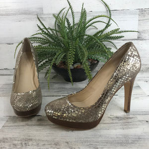 Calvin Klein Gold Snake Heels Pumps [438]